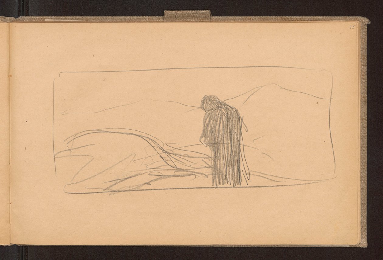Recto: Der Tod des Pegasus; Verso: Skizzen von gekreuzten Ähren, Entwurf für die Dekoration der Ausgabe "Żurawce" Wl. 1910 da Ferdynand Ruszczyc