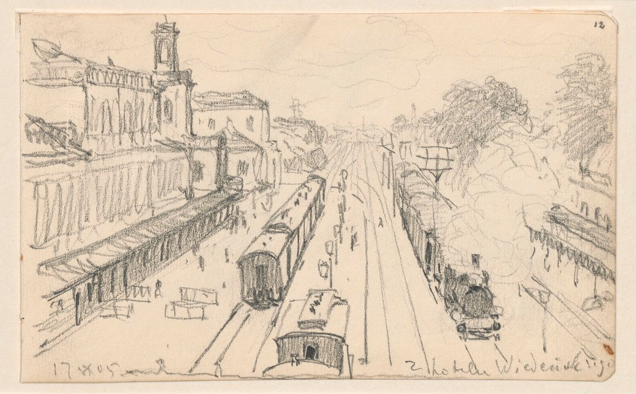 Vista della stazione ferroviaria di Varsavia da Ferdynand Ruszczyc