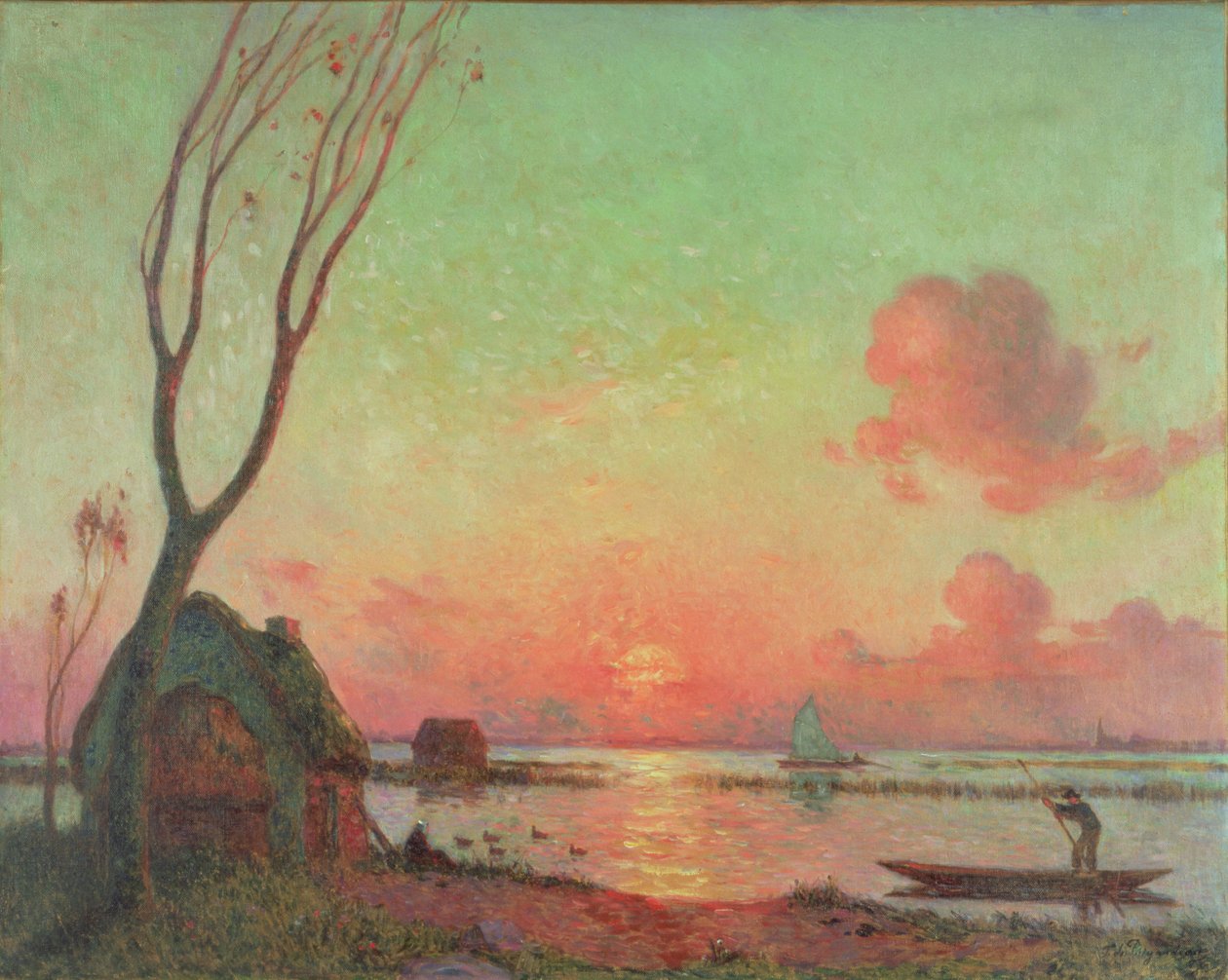 Tramonto nella Grande Briere, c.1910 da Fernand Loyen du Puigaudeau