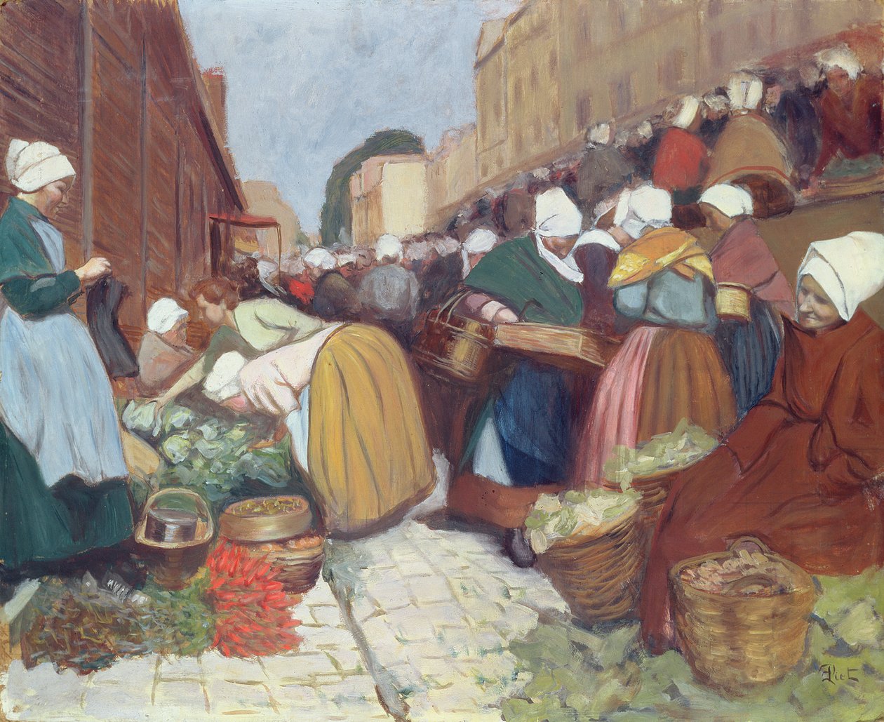 Mercato a Brest, c.1899 da Fernand Piet