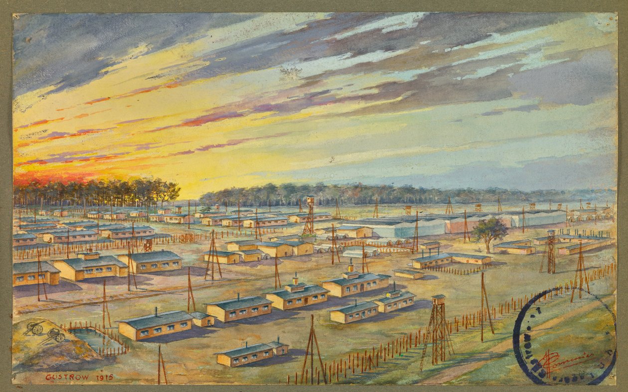 Vista generale del campo di prigionia di Gustrow da Fernand Barbier