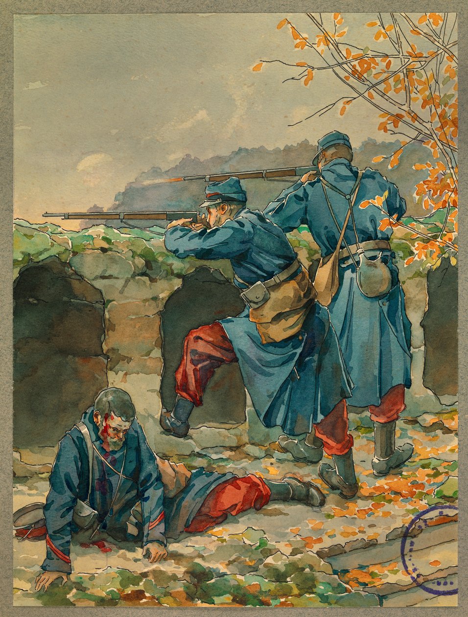 Mattina della battaglia di Vailly, morte del caporale Marge da Fernand Barbier
