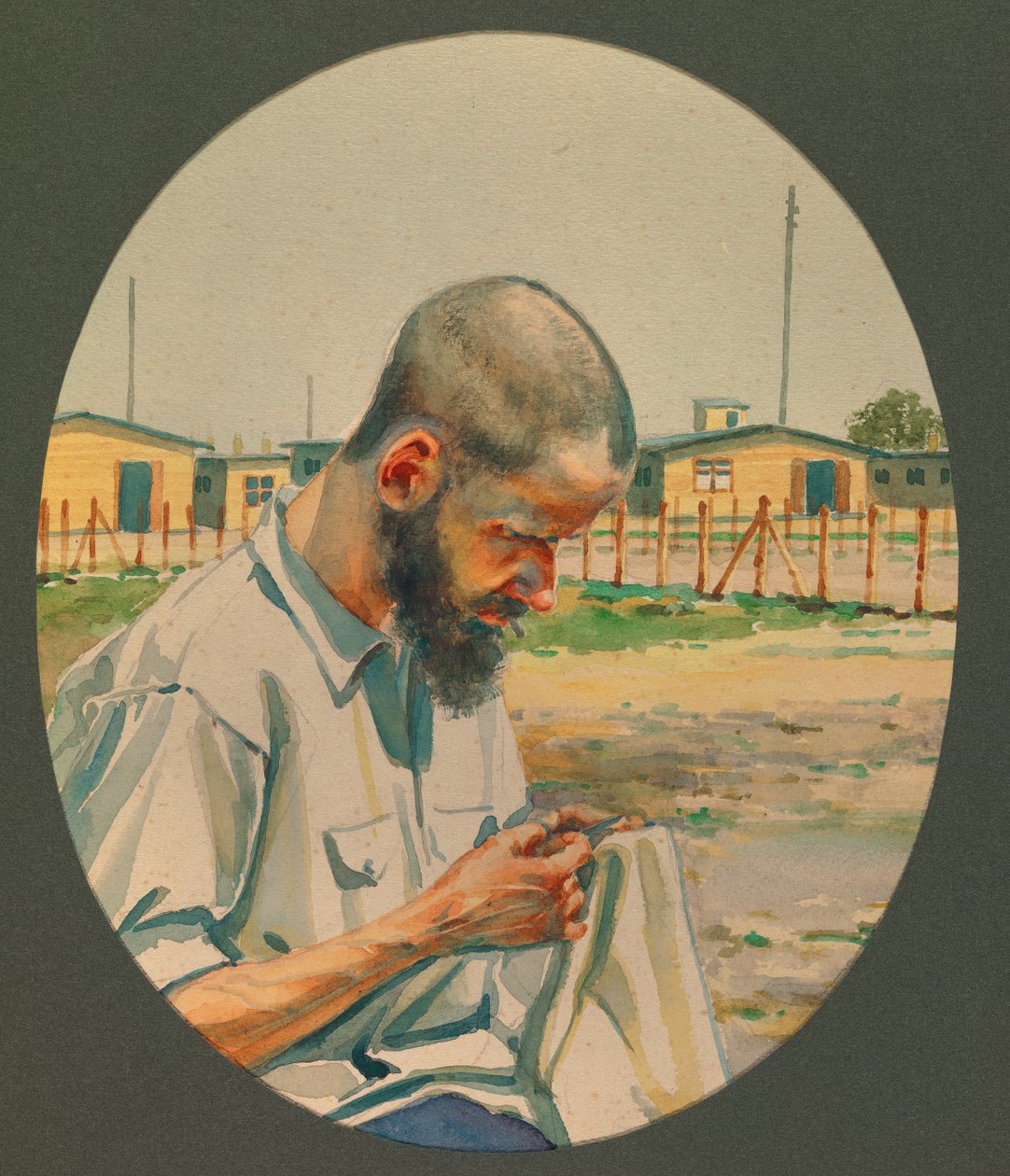 Il professor Schlosser stende il bucato a Gustrow da Fernand Barbier