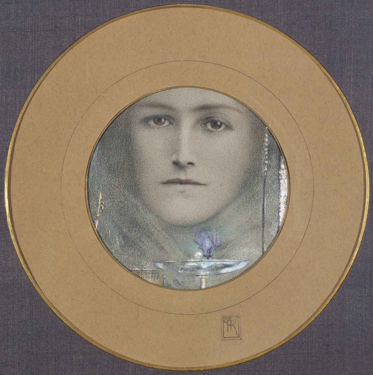Occhi Marroni e un Fiore Blu da Fernand Khnopff