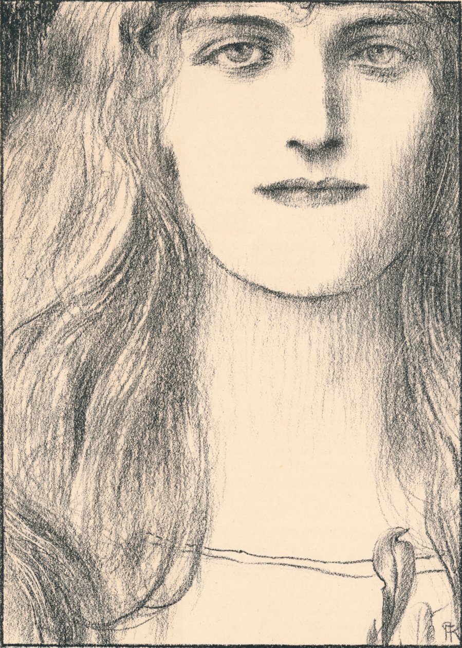 Una testa di fronte, 1898 da Fernand Khnopff