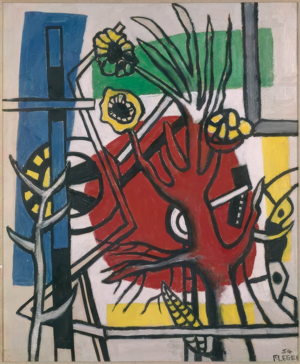 Albero su sfondo rosso da Fernand Leger