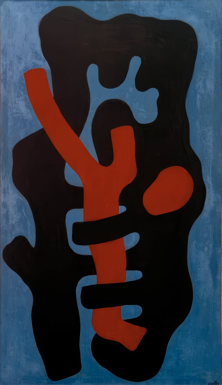 Elementi su sfondo blu da Fernand Leger