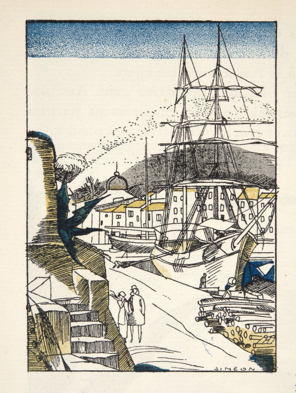St Tropez da Gazette de Bon Ton, pub. 1920 da Fernand Siméon