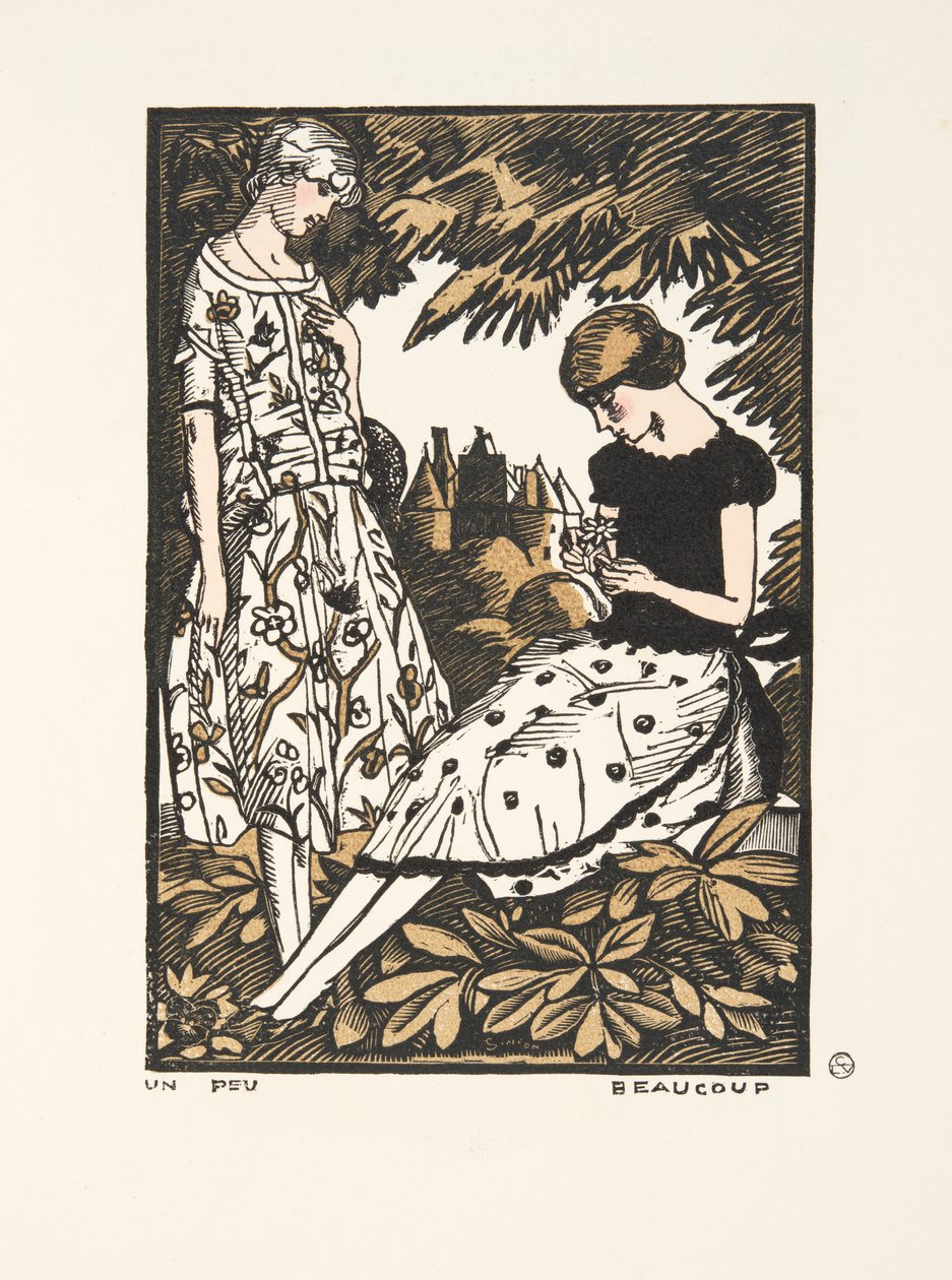 Un Peu, Beaucoup, da una Collezione di Tavole di Moda, 1920 (stampa pochoir) da Fernand Siméon