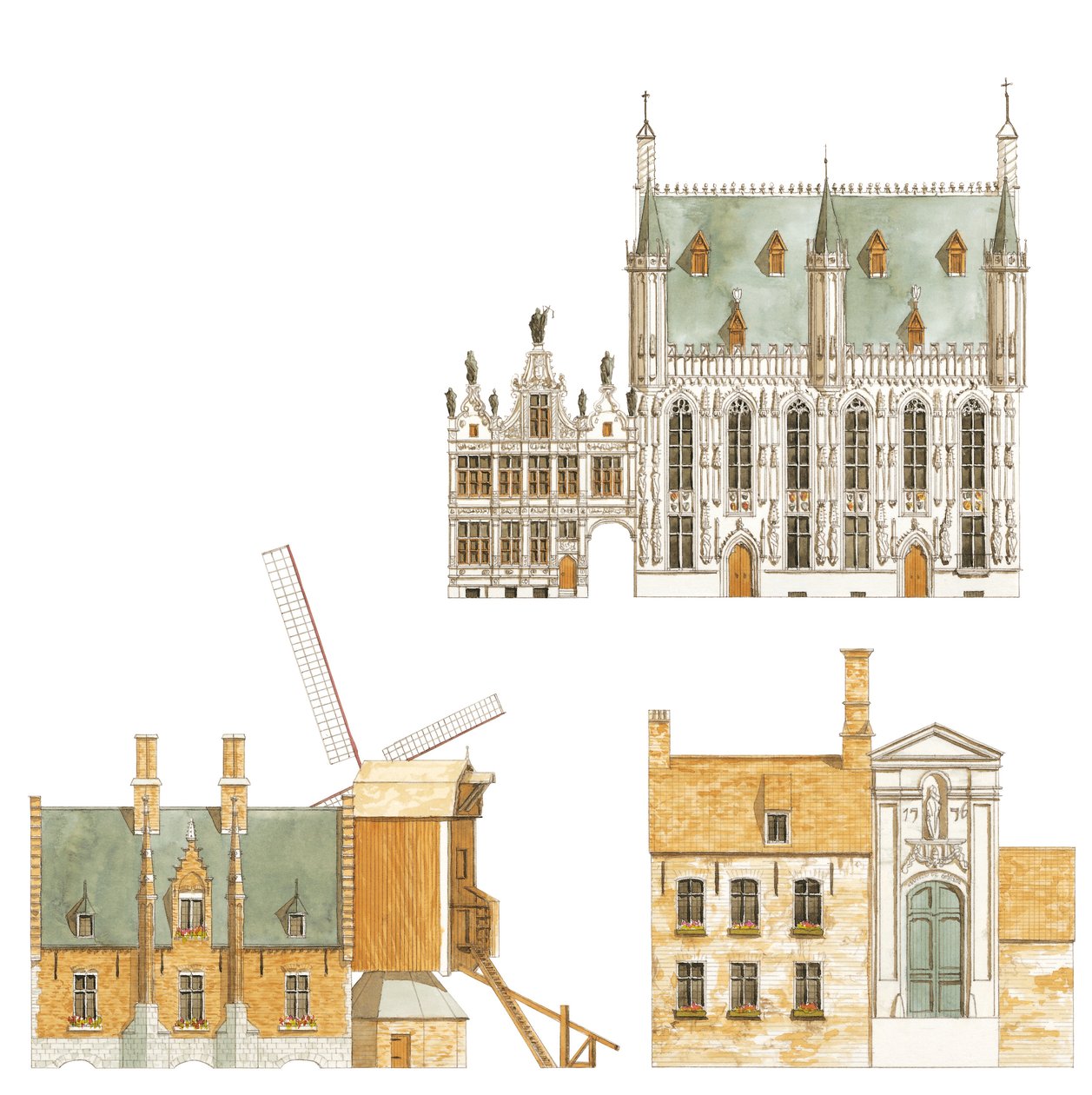 Bruges, Belgio. Municipio e case tradizionali da Fernando Aznar Cenamor