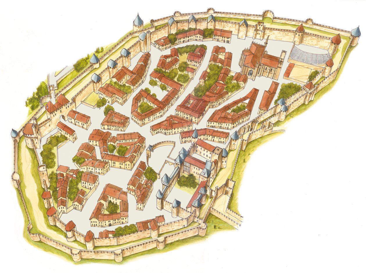 Carcassonne, Francia. Vista aerea da Fernando Aznar Cenamor