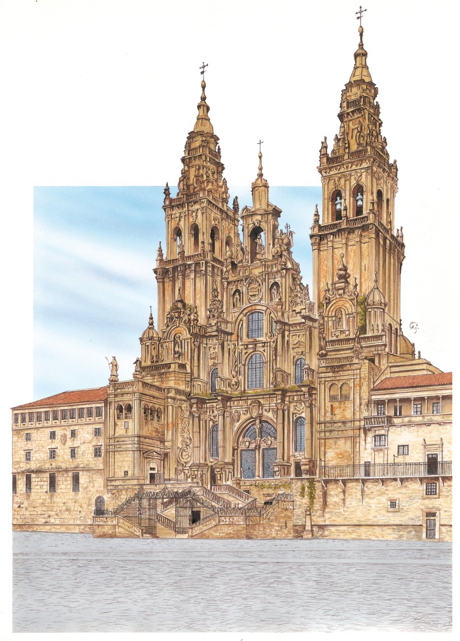 Santiago de Compostela. Facciata occidentale. Spagna da Fernando Aznar Cenamor