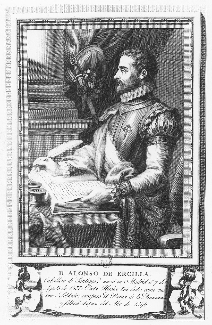 Ritratto di Alonso de Ercilla y Zúñiga da Fernando Selma