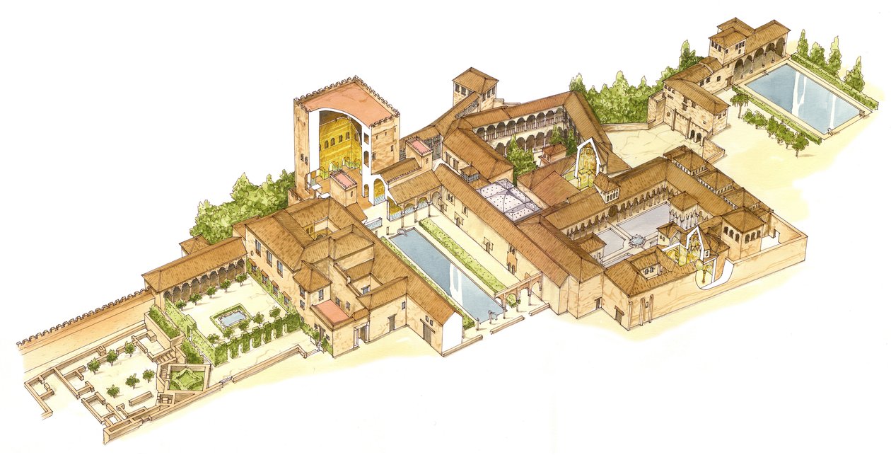 Alhambra, Granada, Spagna. Palazzi Reali da Fernando Aznar Cenamor