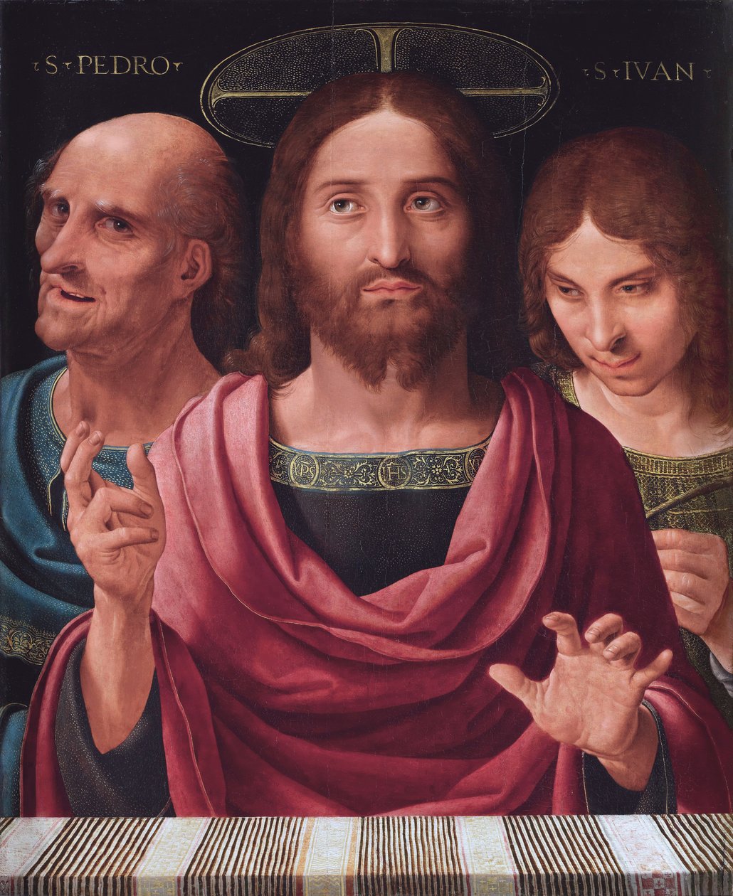 Salvator Mundi tra i Santi Pietro e Giovanni, c.1507 da Fernando Yanez de Almedina