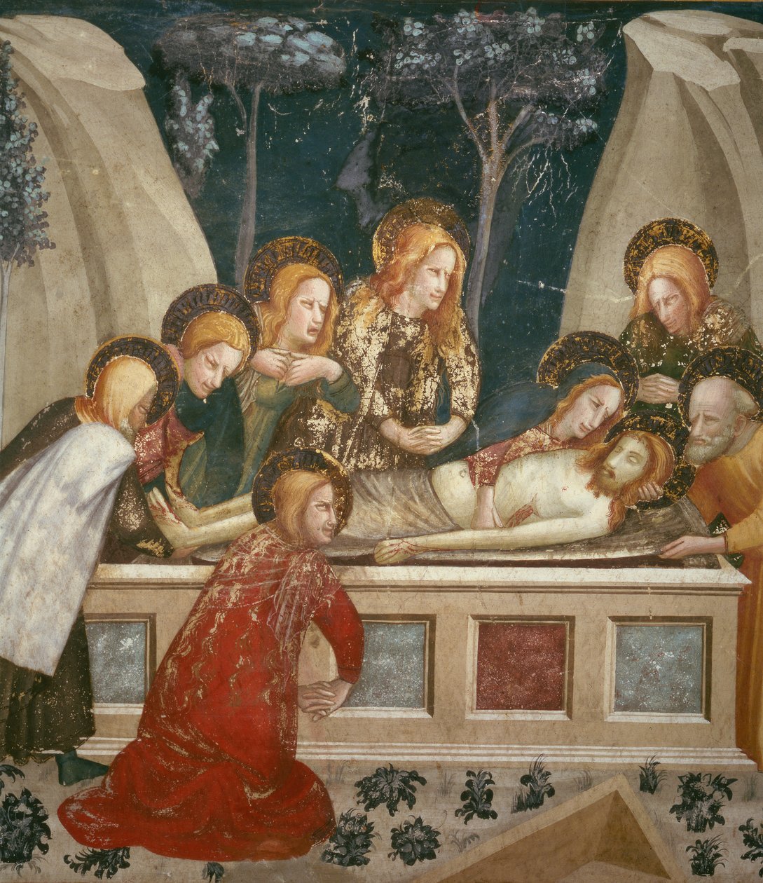 Gesù nel sepolcro con gli apostoli e sua madre da Ferrer Bassa