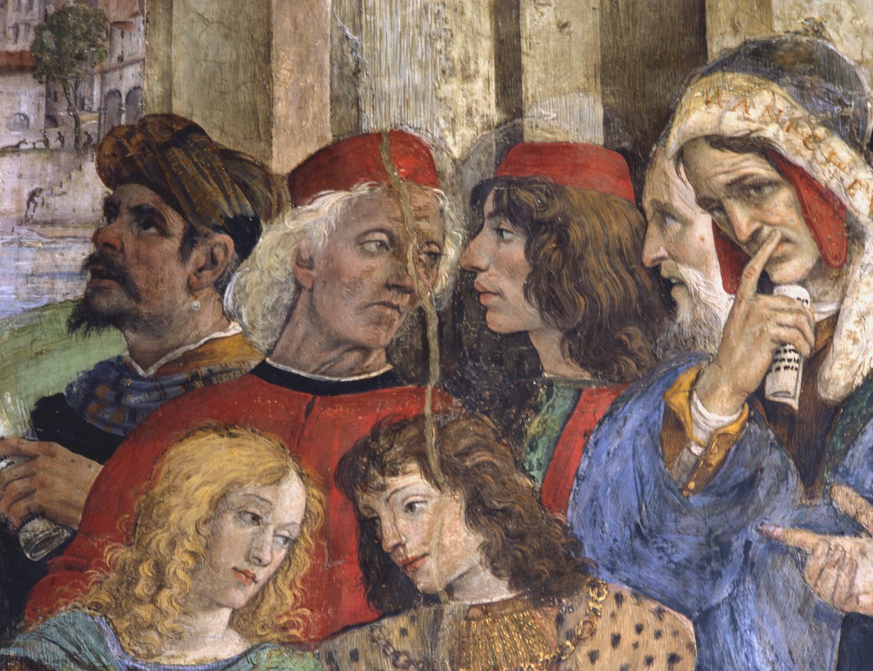 (dettaglio) dalla Disputa di San Tommaso, Cappella Carafa, Santa Maria sopra Minerva, Roma, 1488-93 da Filippino Lippi