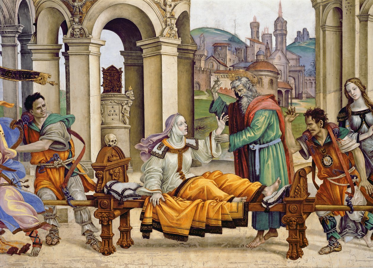 La resurrezione di Drusiana da parte di San Giovanni Evangelista (dettaglio) da Filippino Lippi