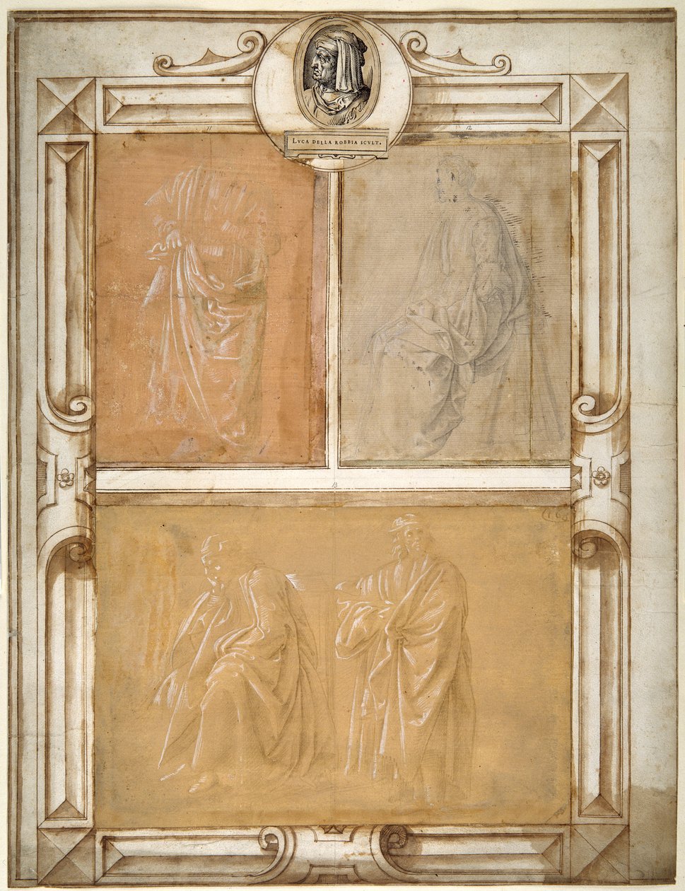 Studi di figure drappeggiate da Filippino (follower of) Lippi