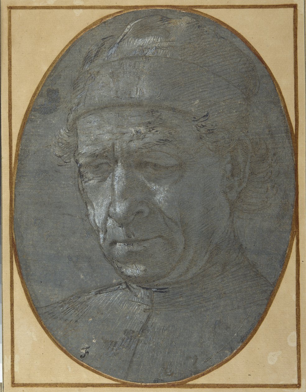 Testa di un uomo anziano con un berretto da Filippino Lippi