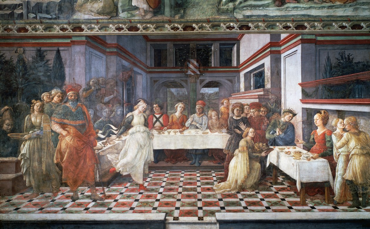 Banchetto di Erode o Danza di Salomè (affresco) da Filippino Lippi