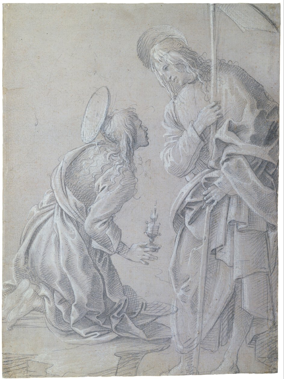 Santa Maria Maddalena inginocchiata e Cristo in piedi da Filippino Lippi