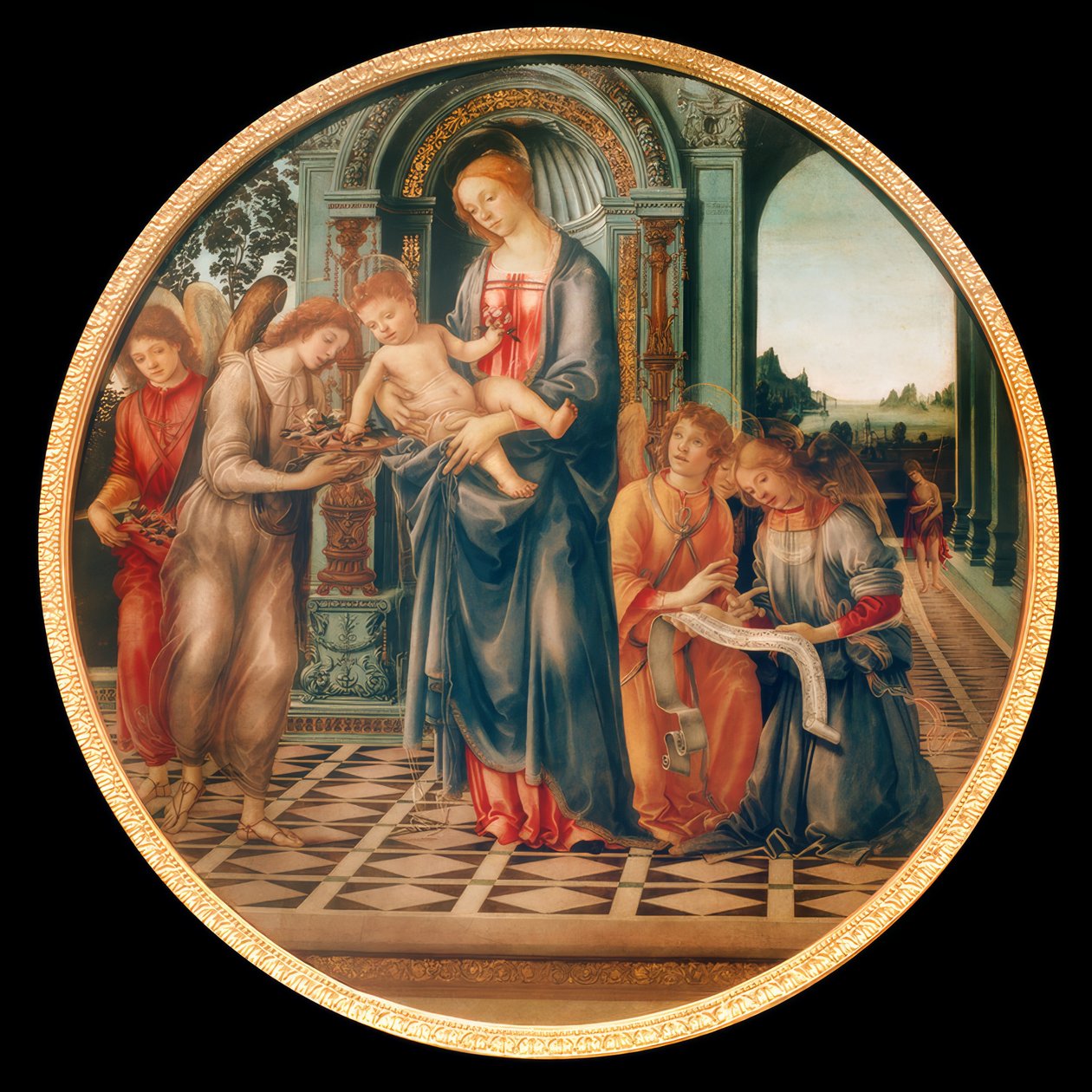 Maria con bambino, angeli e Giovanni Battista da Filippino Lippi