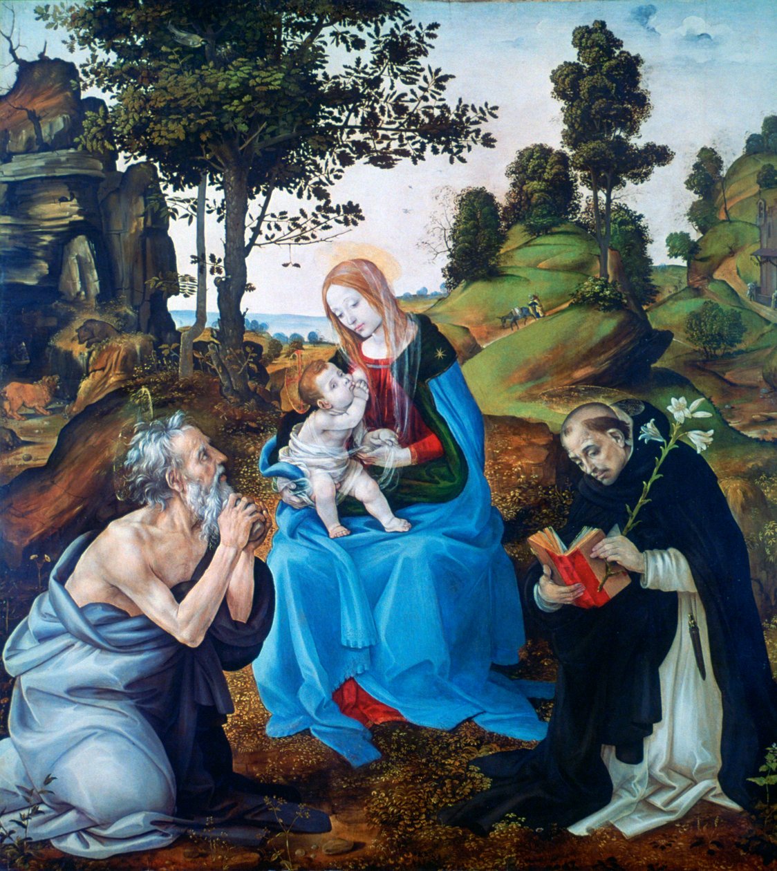 La Vergine e il Bambino con i Santi Girolamo e Domenico, c1485 da Filippino Lippi
