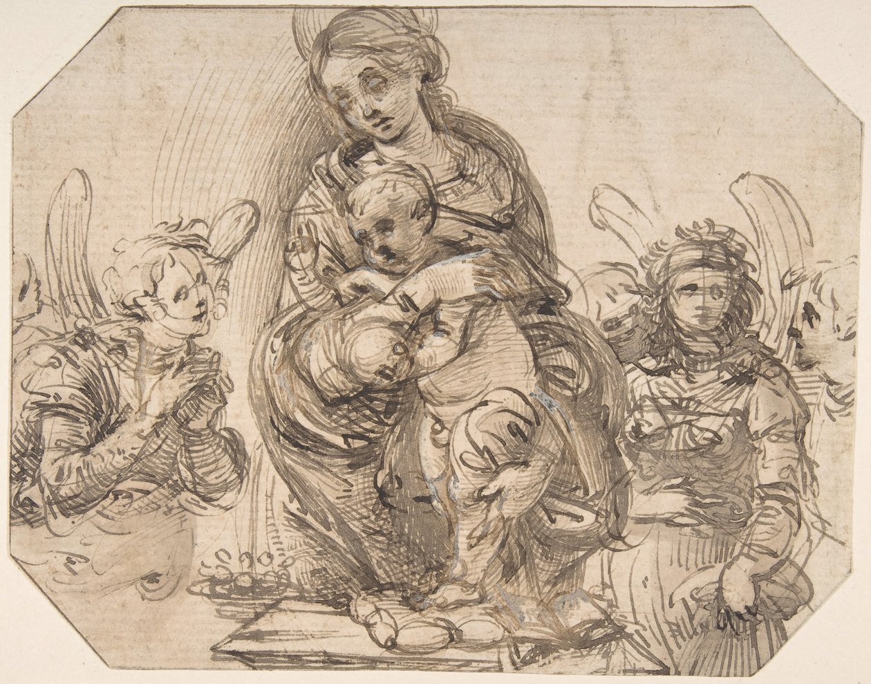 Vergine e Bambino assistiti da angeli da Filippino Lippi.
