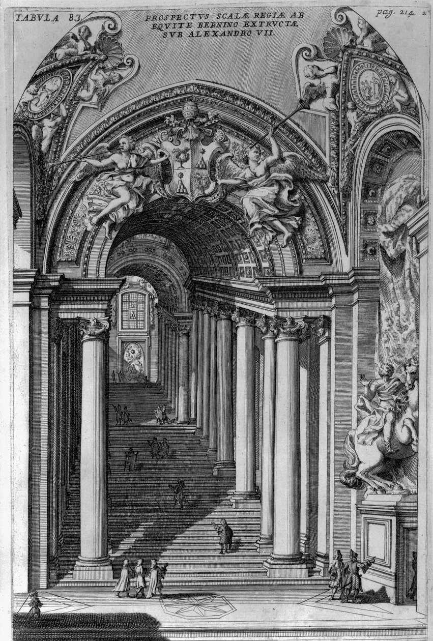 Veduta della scala nella Scala Regia, Vaticano, Roma