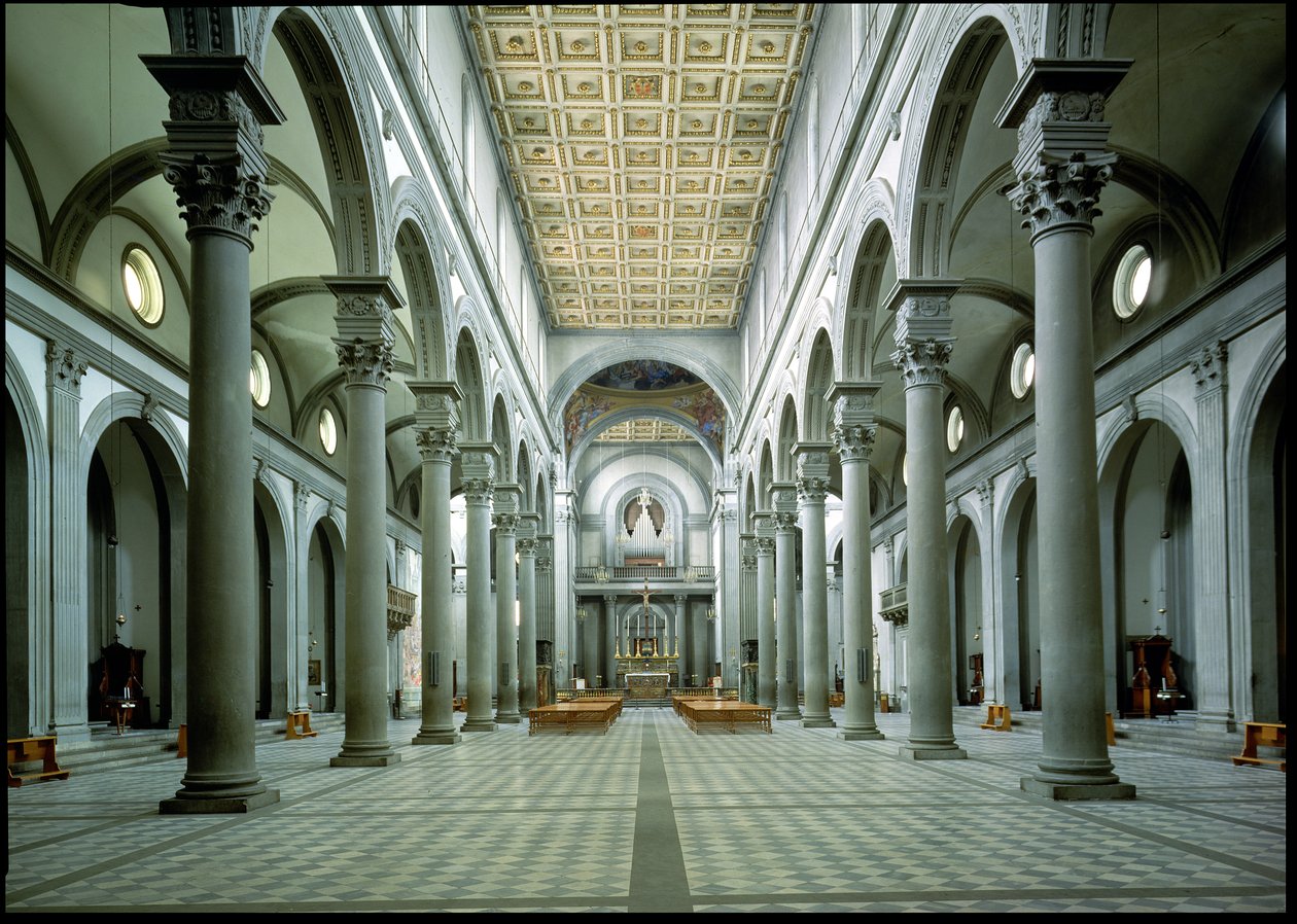 Vista della navata, 1425-46 da Filippo Brunelleschi