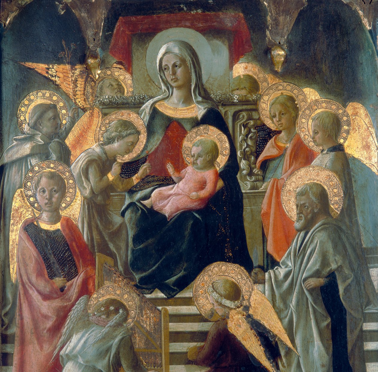 Madonna col Bambino e Santi. Dettaglio da Fra Filippo Lippi