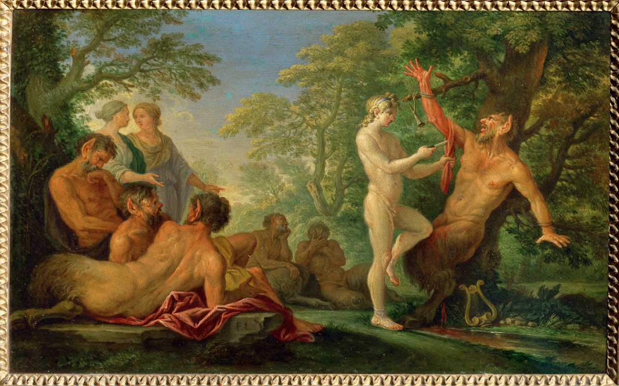 Le supplice de Marsyas - La punizione di Marsyas, Rame ... da Filippo (circle of) Lauri
