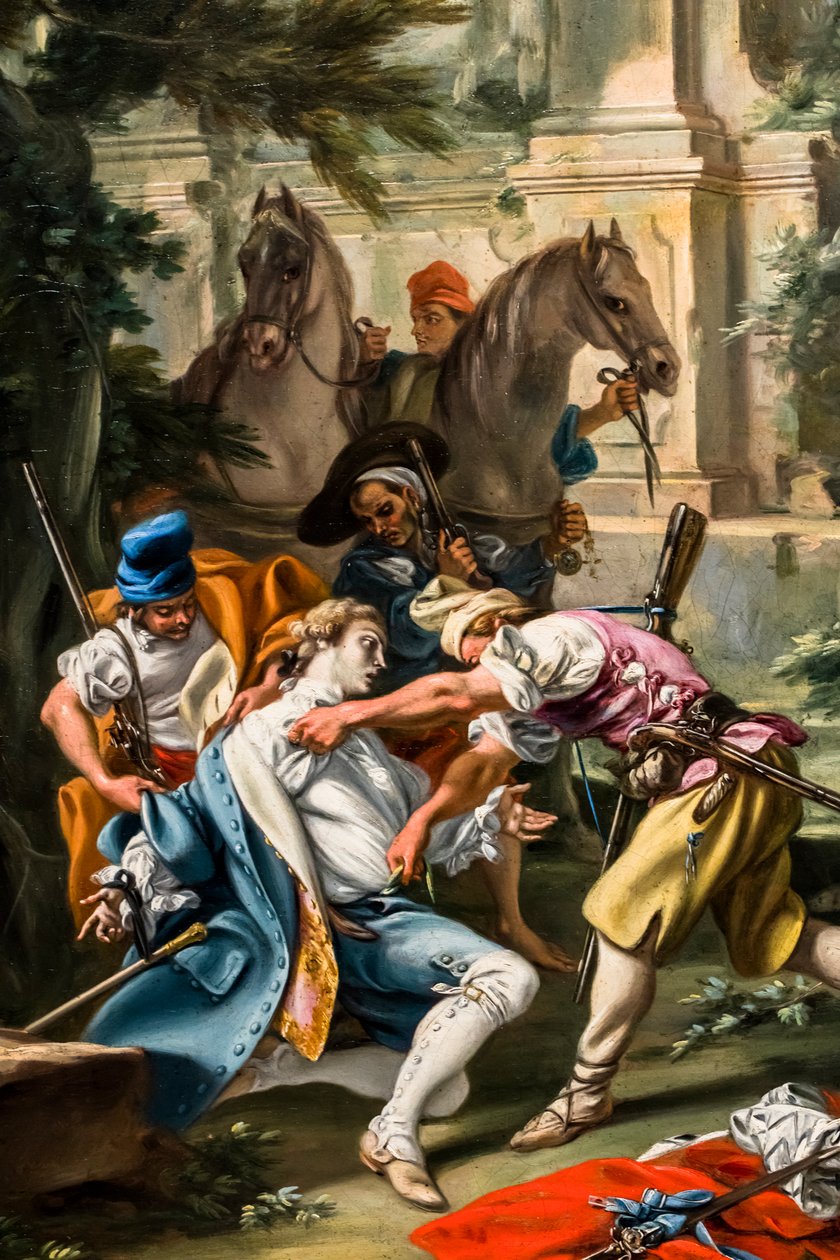 Attacco dei briganti, 1735/40 circa (dipinto) da Filippo Falciatore
