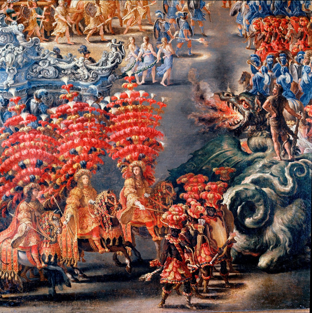Festa a Palazzo Barberini in onore di Cristina di Svezia, il 28/02/1656 (dettaglio) da Filippo Lauri