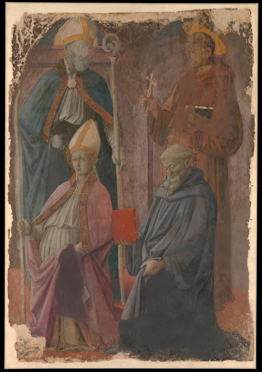 Santi Agostino e Francesco, un vescovo santo e San Benedetto da Filippo Lippi