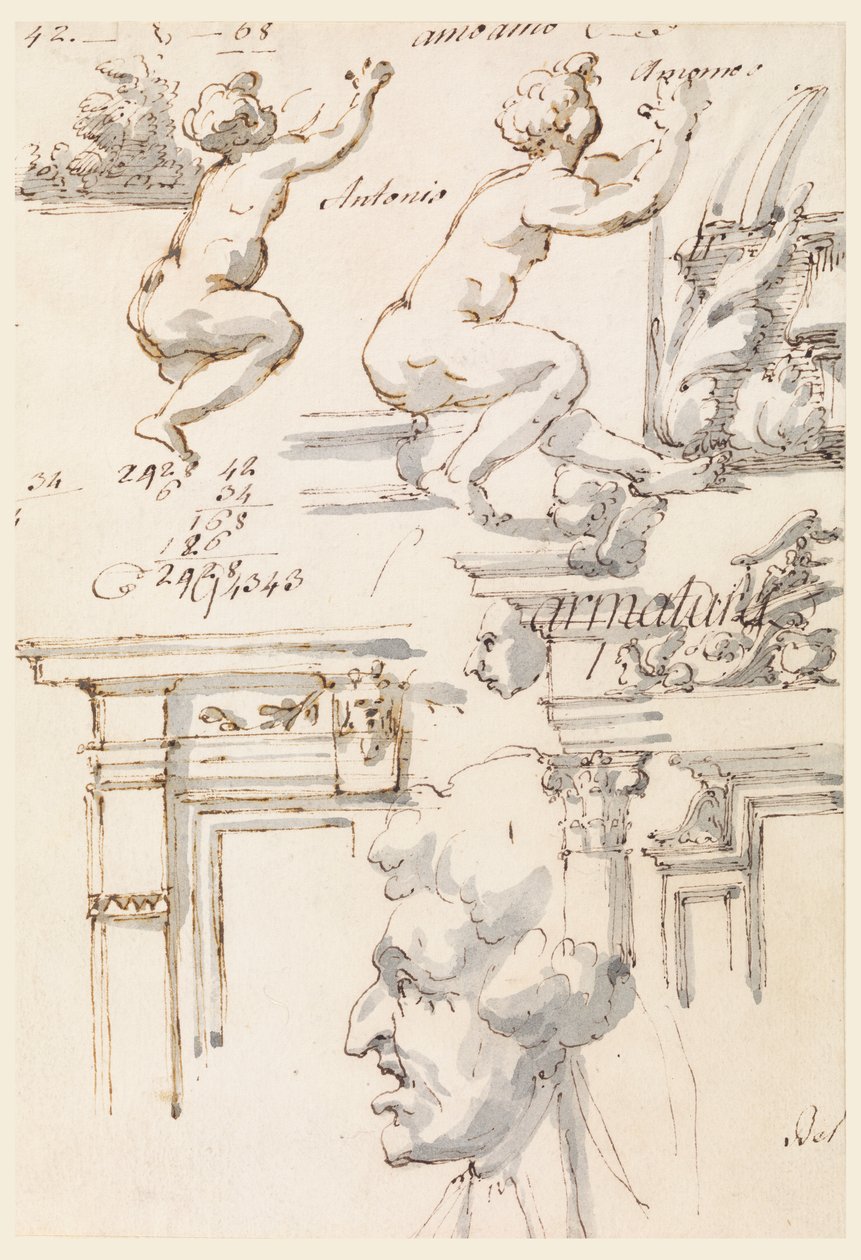 Dettagli architettonici e studi di figure da Filippo Marchionni