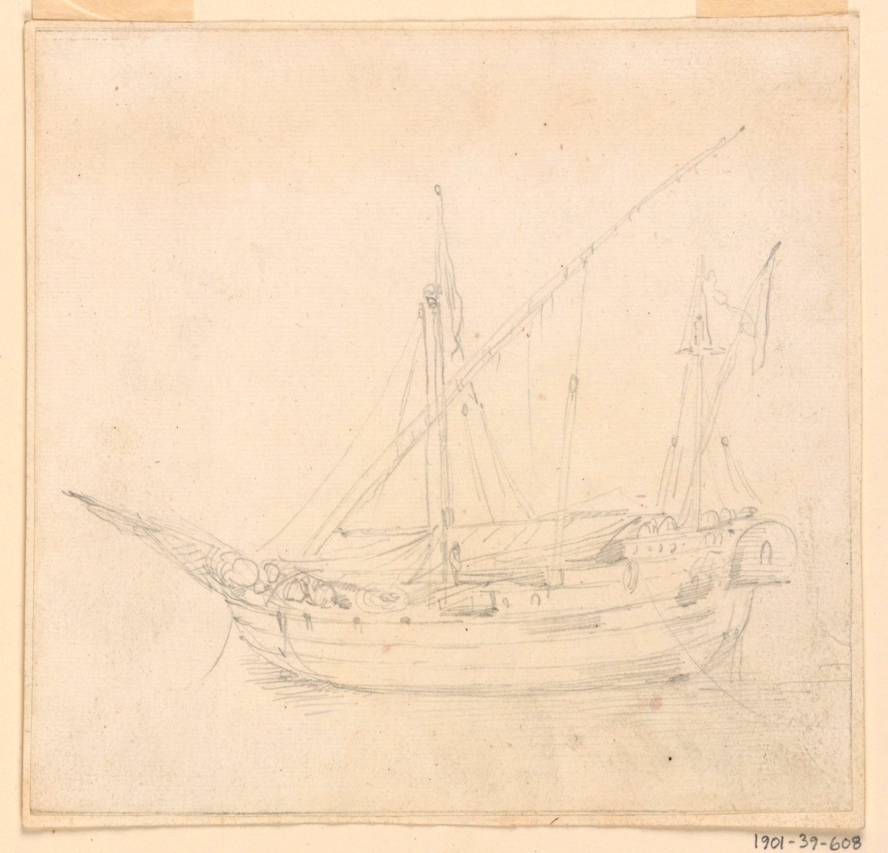 Disegno, Una nave a vela, 1780 ca. da Filippo Marchionni