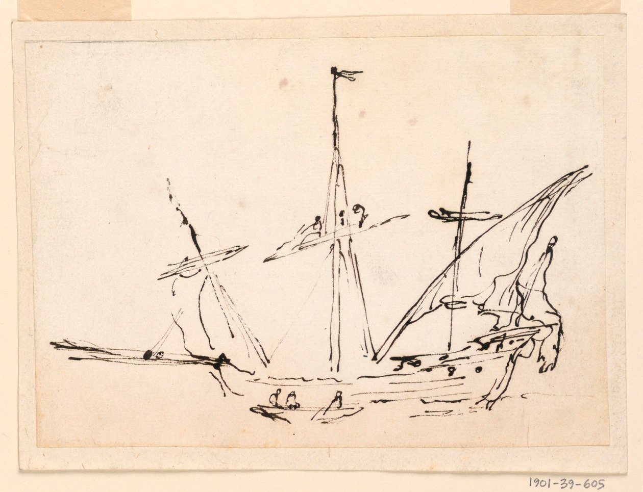 Disegno, Una nave a vela, 1770-1800 da Filippo Marchionni