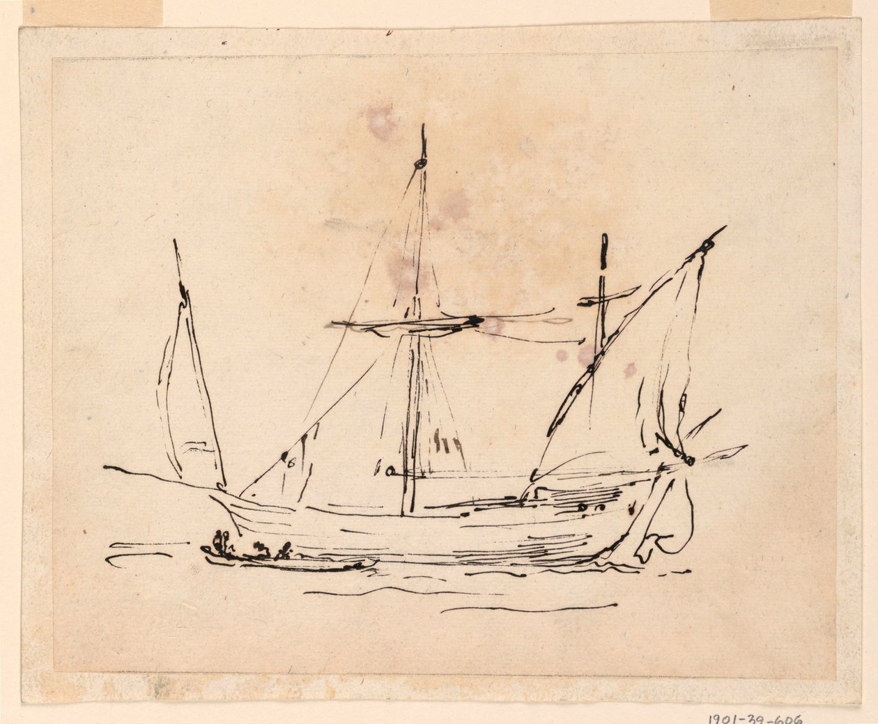 Disegno, Una nave a vela, 1770-1800 da Filippo Marchionni