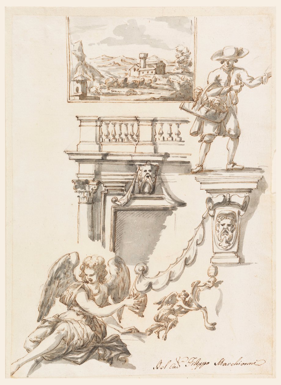 Disegno, architettura e studi di figura, 1750-90 da Filippo Marchionni