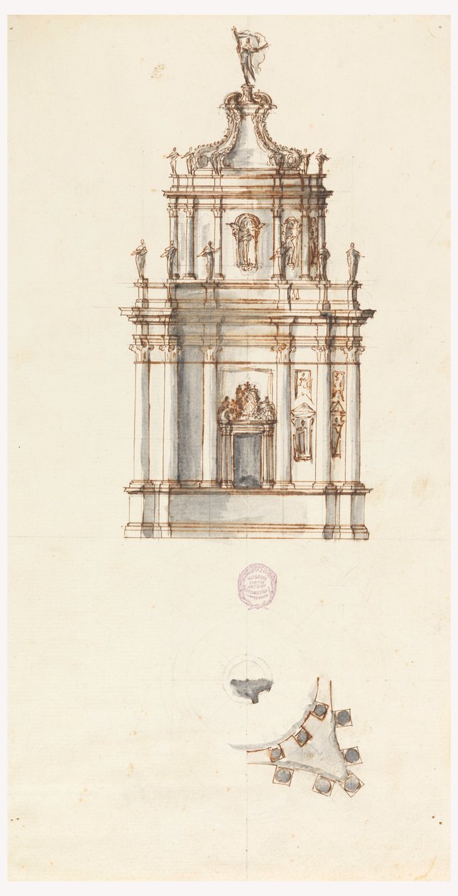 Disegno, progetto per un tabernacolo, 1750-1775 da Filippo Marchionni