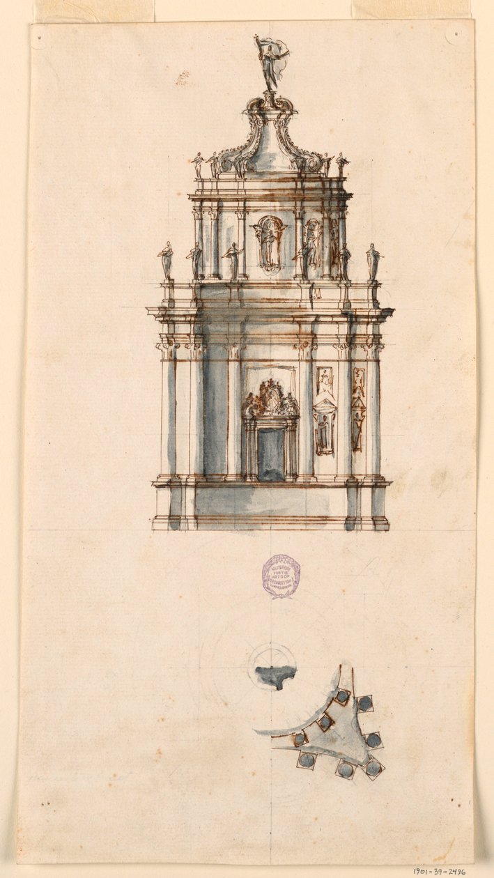 Disegno, progetto per un tabernacolo, 1750-1775 da Filippo Marchionni