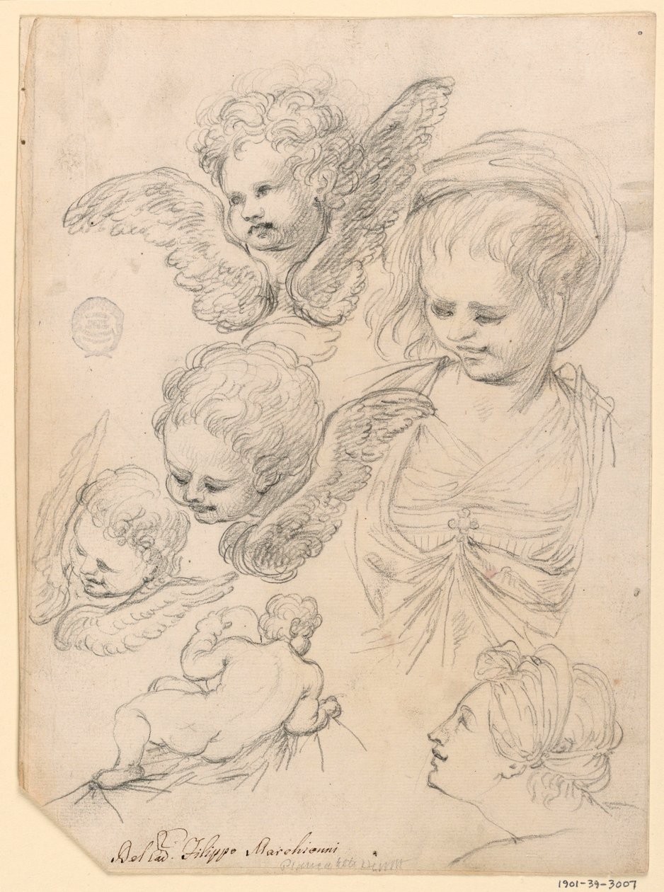Disegno, Studi per una rappresentazione religiosa, 1725-40 da Filippo Marchionni