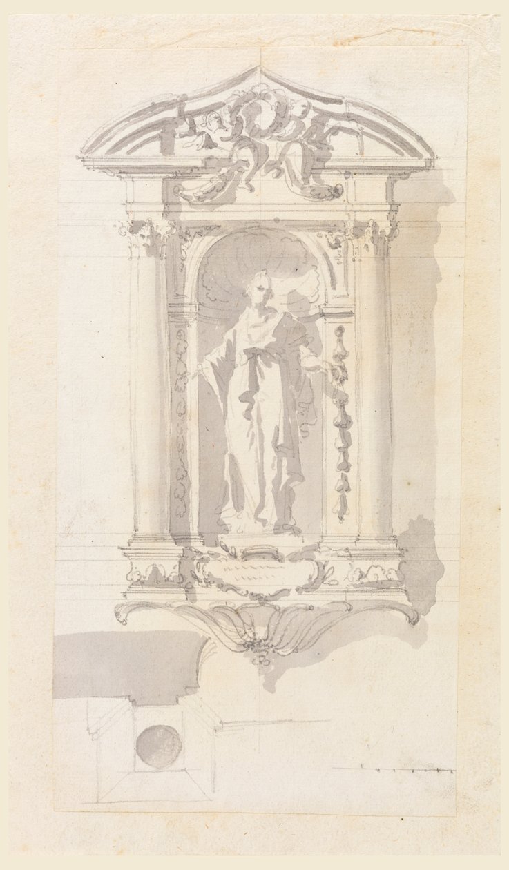Nicchia con una statua di una santa da Filippo Marchionni