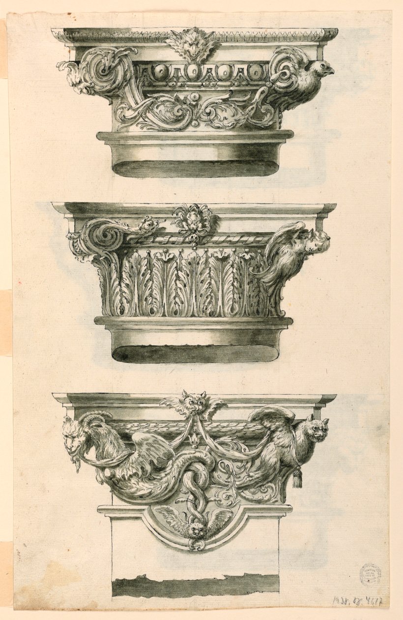 Sei capitelli di colonne, uno di un pilastro, con suggerimenti alternativi da Filippo Marchionni