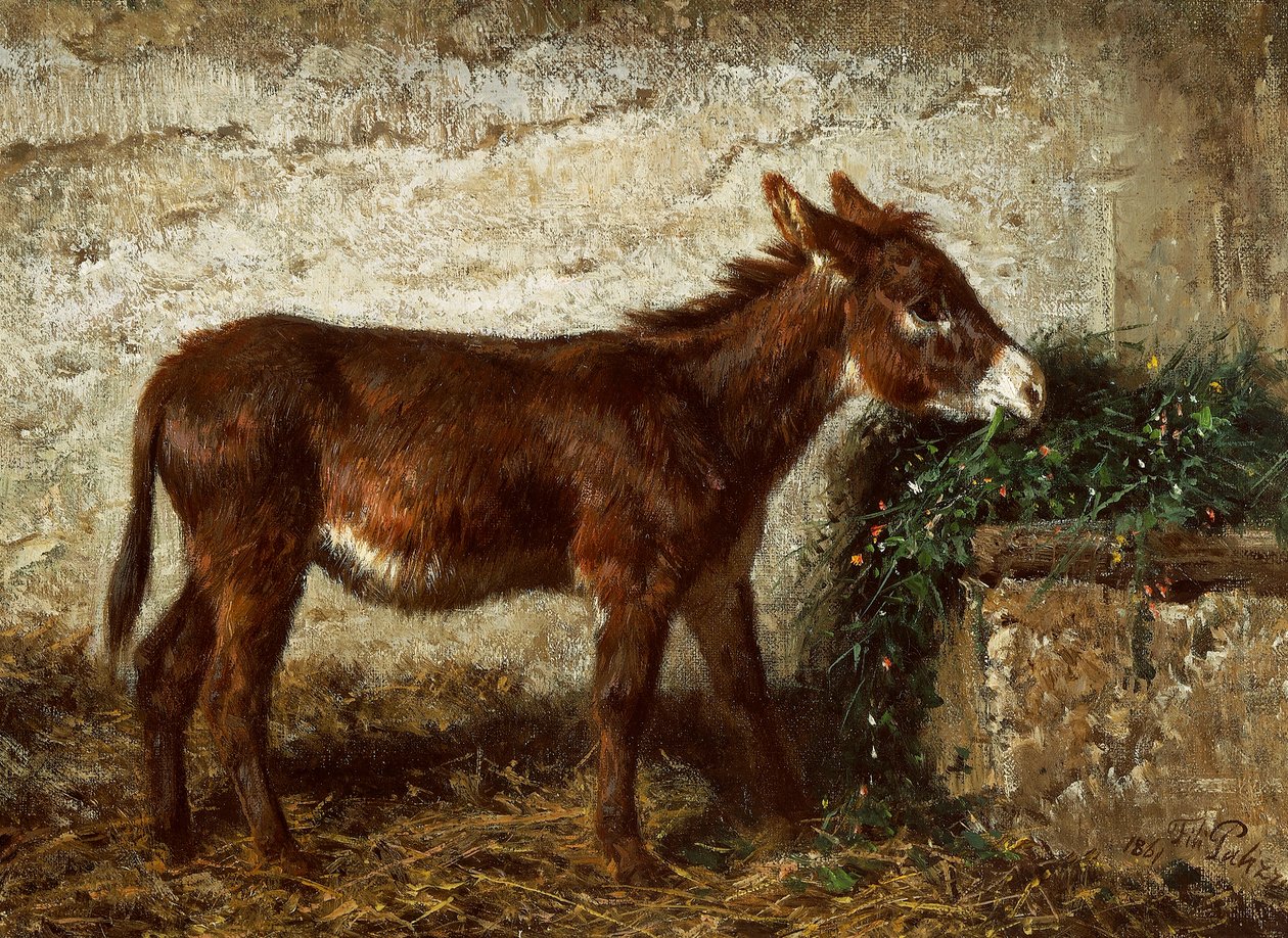 Asino nella mangiatoia di Filippo Palizzi da Filippo Palizzi