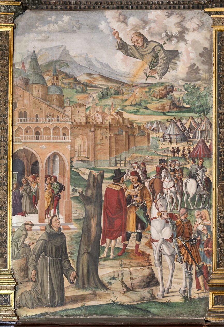Il Santo appare al beato Luca Belludi predicendo la liberazione di Padova, Scuola del Santo da Filippo da Verona