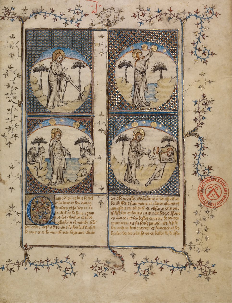 Scene dalla Creazione da First Master of the Bible historiale of Jean de Berry