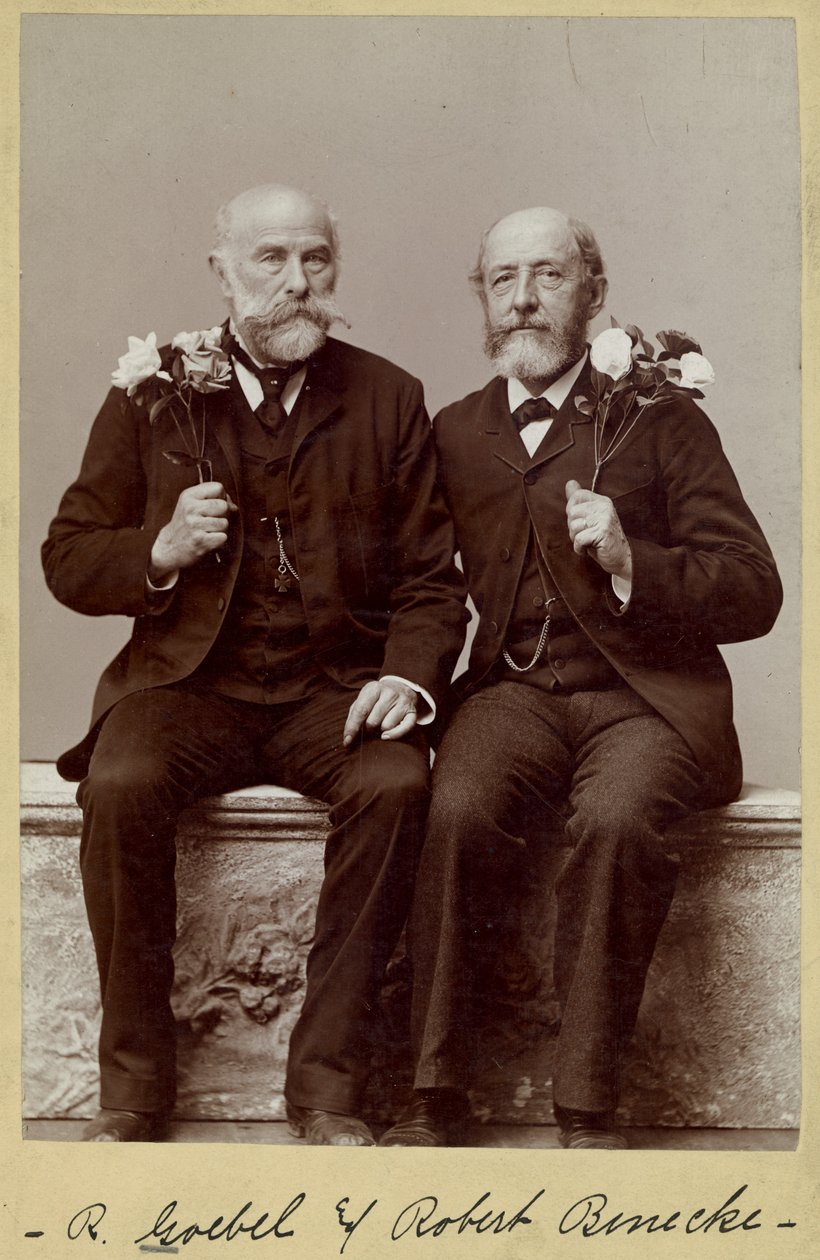 Rudolph Goebel (a sinistra) e Robert Benecke, ritratto del 60° compleanno da Fitz Guerin